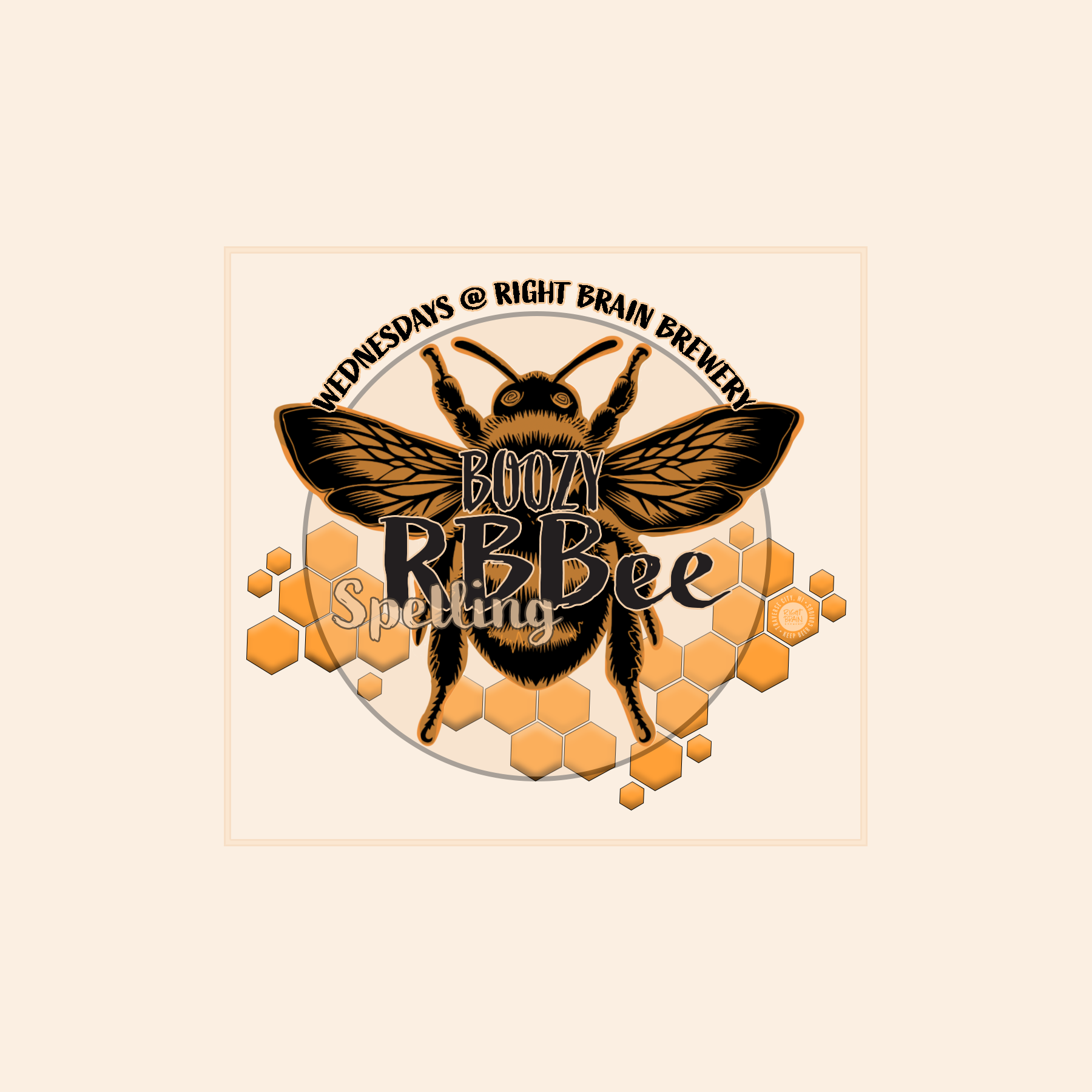 Boozy Bee Right Brain Brewery's Spelling Bee for Grown Ups